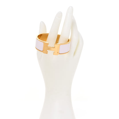 Hermes Enamel Wide Clic Clac H Bracelet PM Rose Nymph 2 of 6