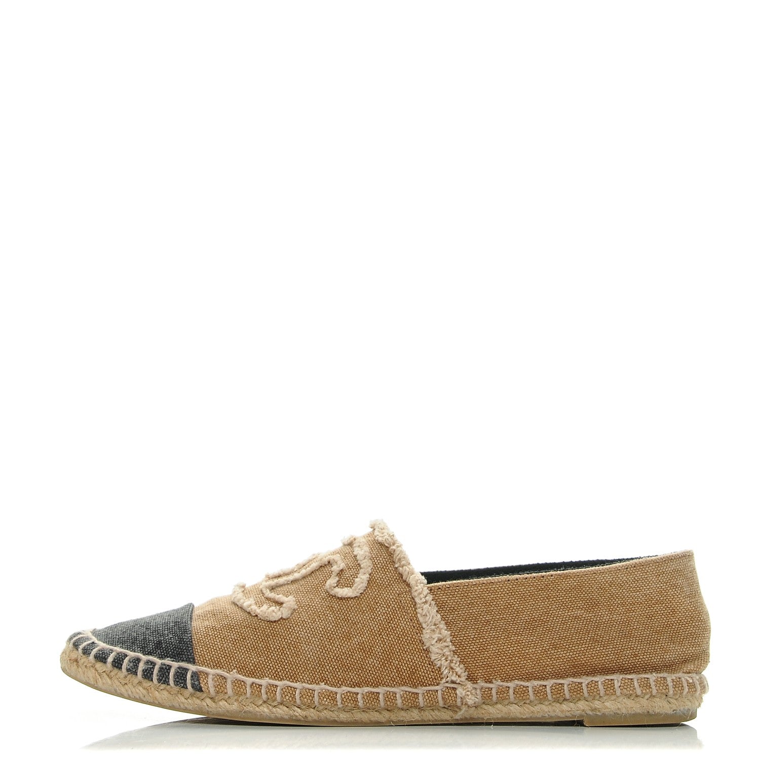 Chanel Canvas CC Espadrilles 37 Beige Black 1 of 8