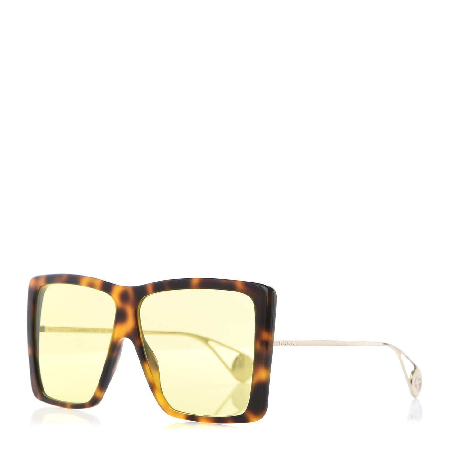 Acetate Oversize Square Frame GG0434S Sunglasses Havana Yellow