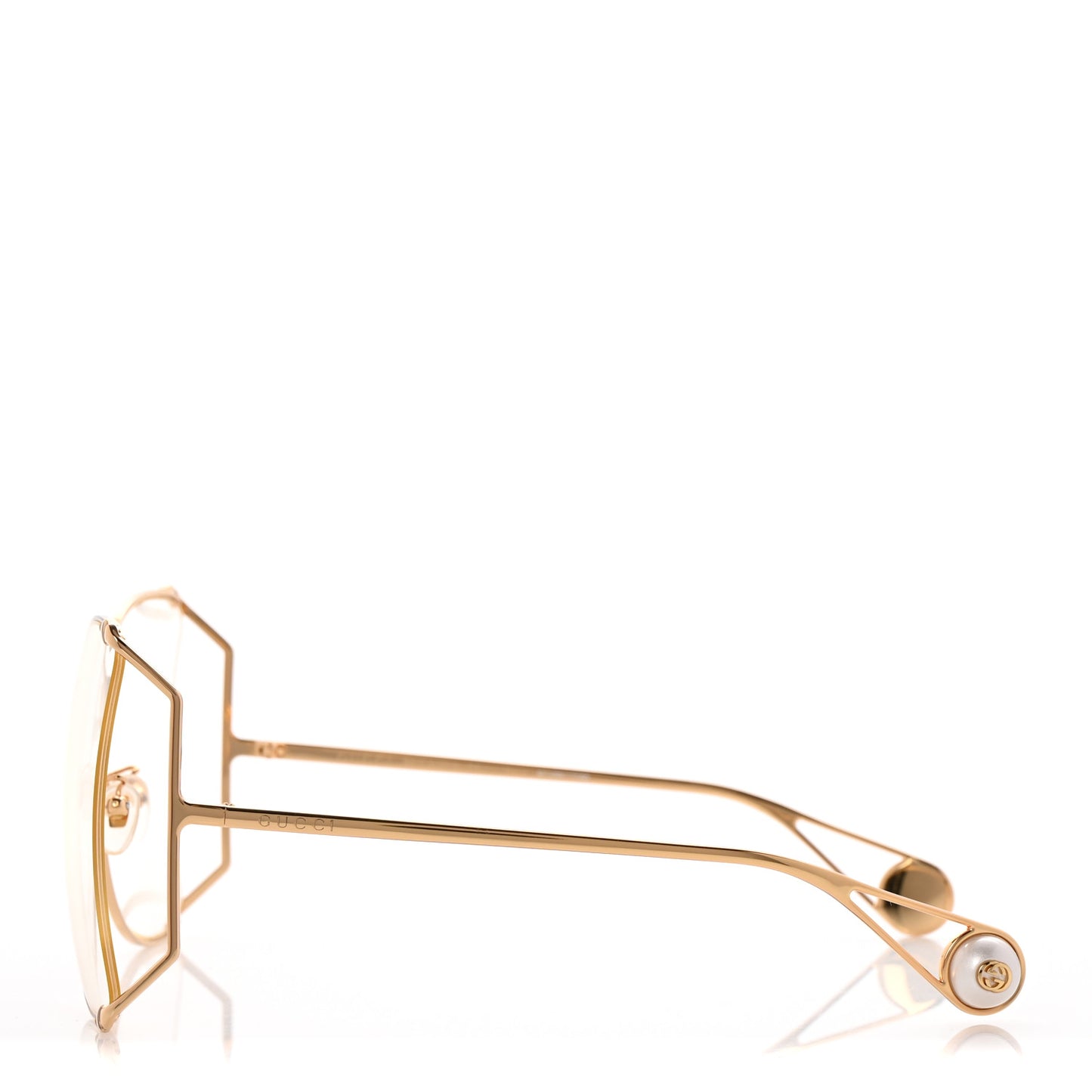 Metal Oversized Round Sunglasses GG0252S Gold