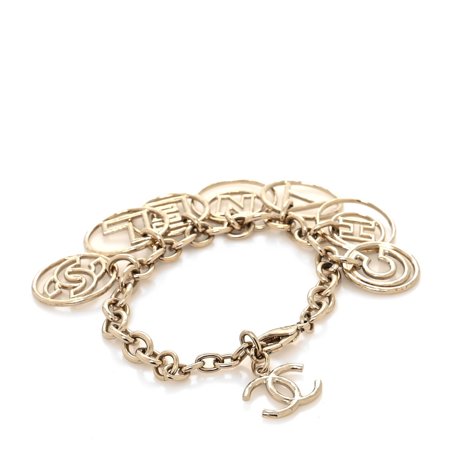 Chanel Hoop Cuba Logo Bracelet Gold 3 of 5