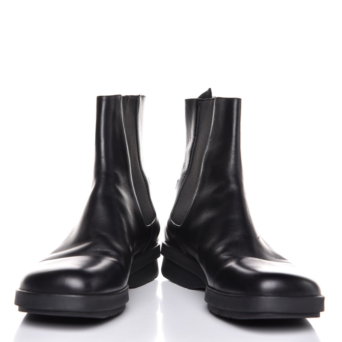 Mens Calfskin Web Ankle Boots 8.5 Black