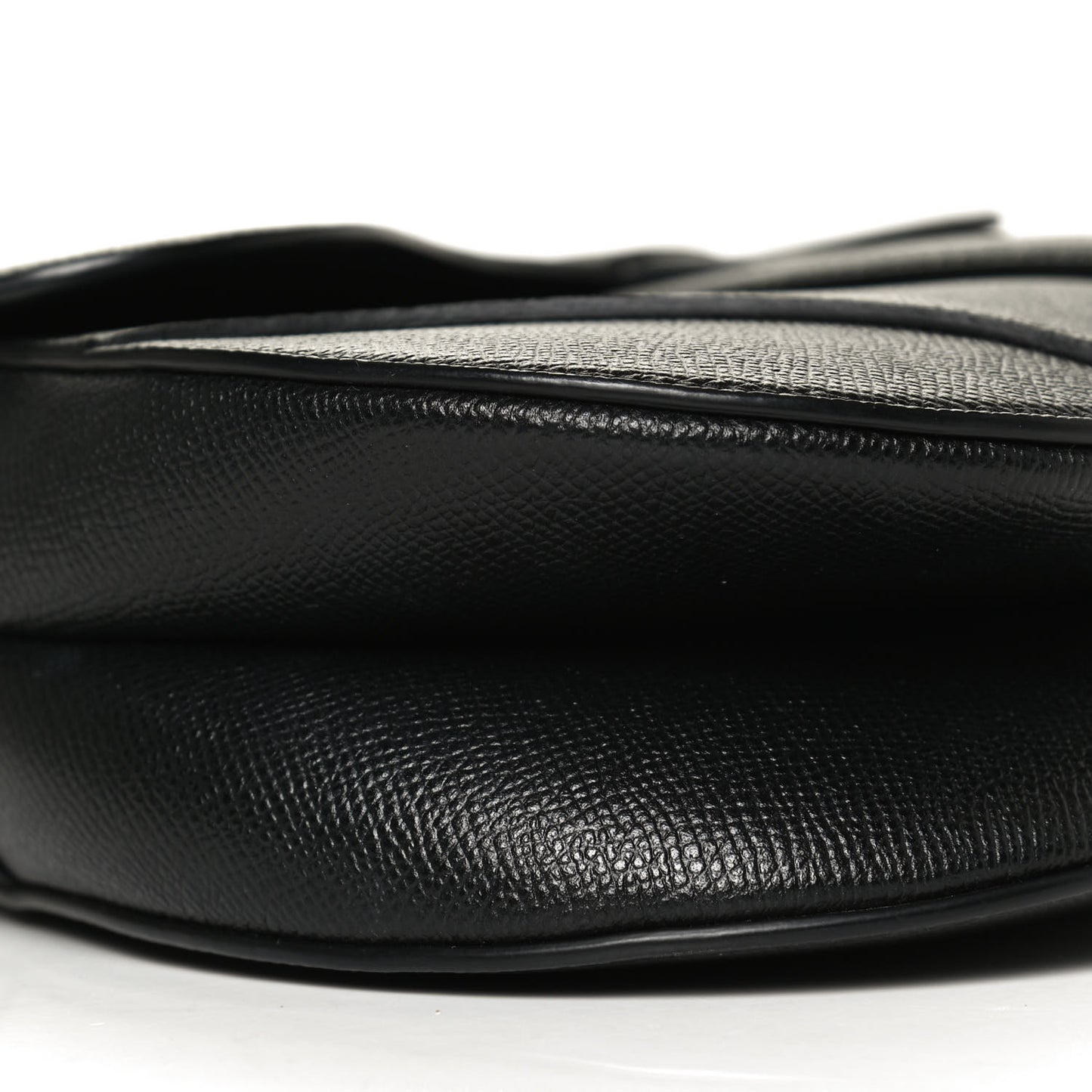 Grained Calfskin Saddle Bag Black