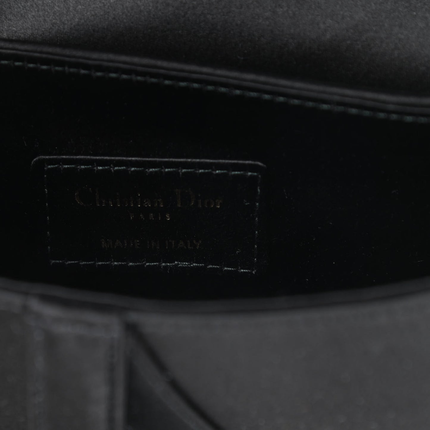 Satin Crystal Mini Saddle Bag Black