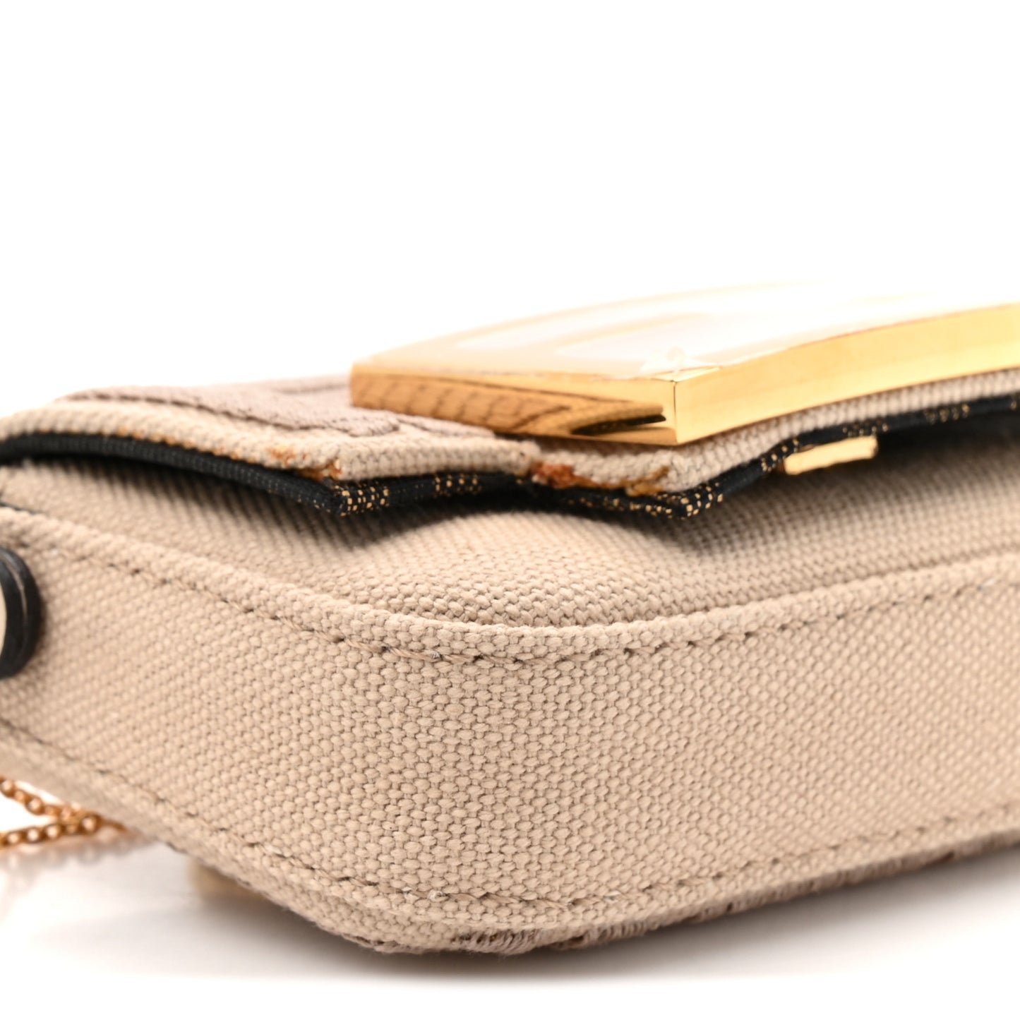Canvas Vitello King FF Embroidered Nano Maxi Buckle Baguette Charm Nuvola