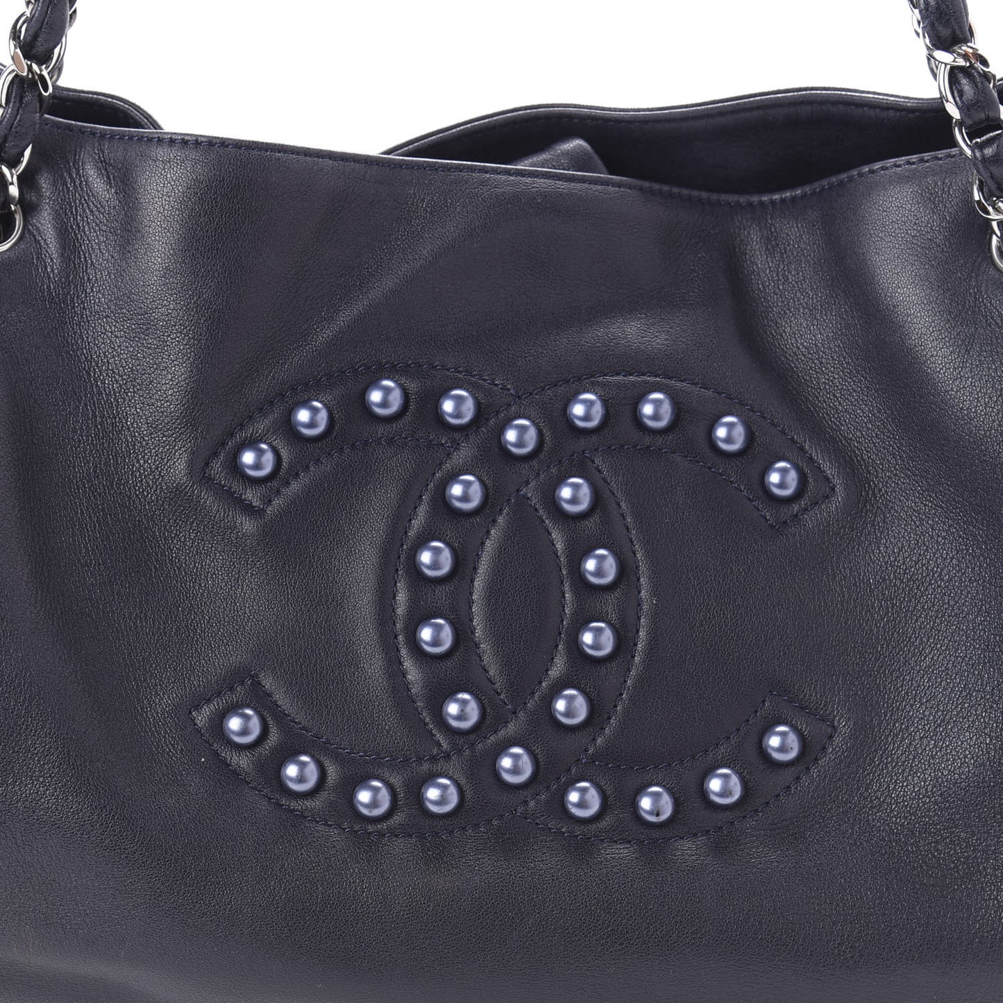 Lambskin Pearl Obsession Tote Navy