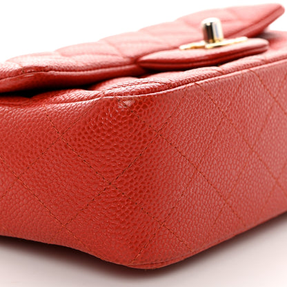 Chanel Pearly Caviar Quilted Mini Rectangular Flap Orange 9 of 12