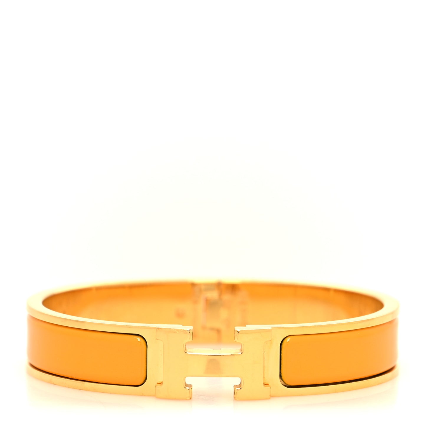 Enamel Narrow Clic Clac H Bracelet PM Jaune Madras