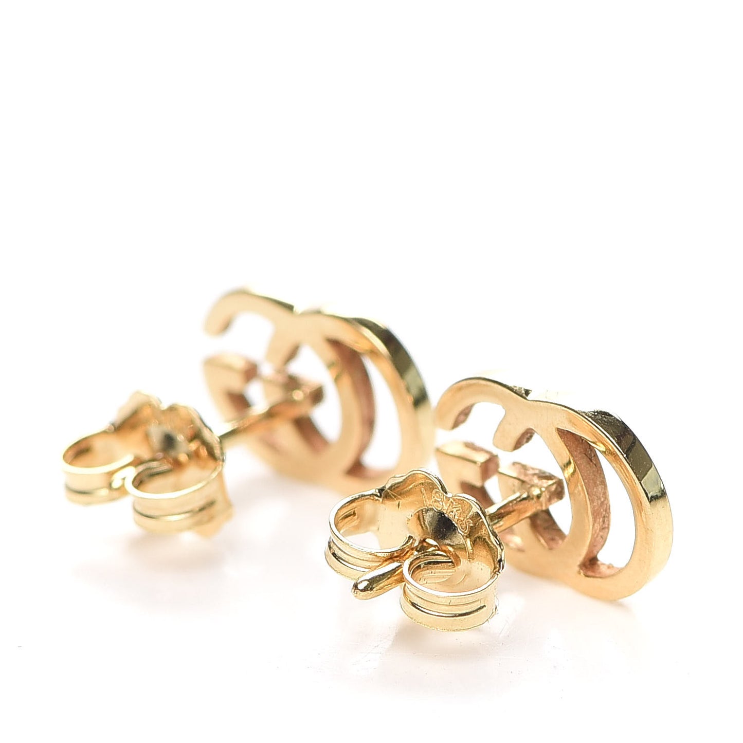 18K Yellow Gold GG Tissue Stud Earrings