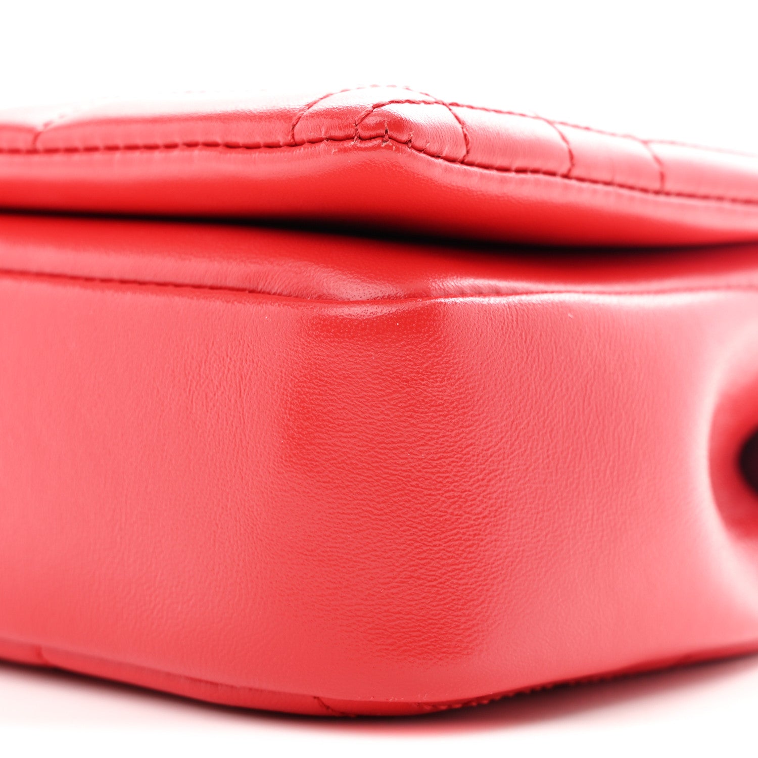 Burberry Lambskin Quilted Small Lola Bag Bright Red 10 of 10