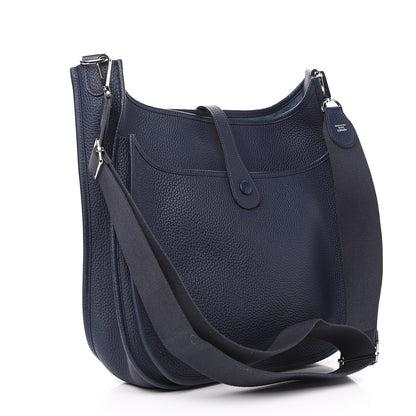 Hermes Taurillon Clemence Evelyne III PM Bleu Saphir 2 of 10
