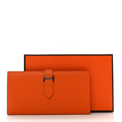 Hermes Epsom Bearn Gusset Wallet Orange 7 of 7