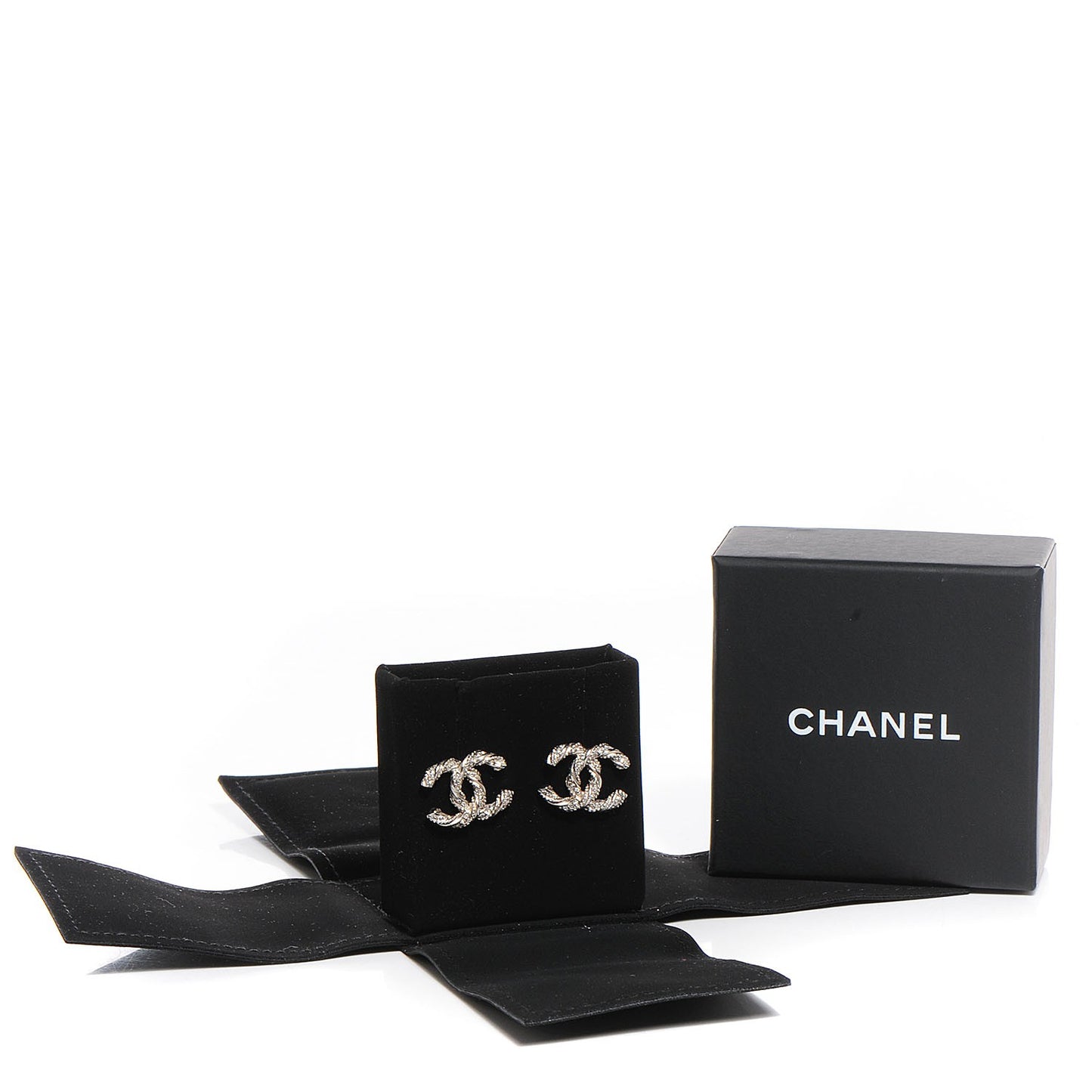 Crystal CC Earrings Silver