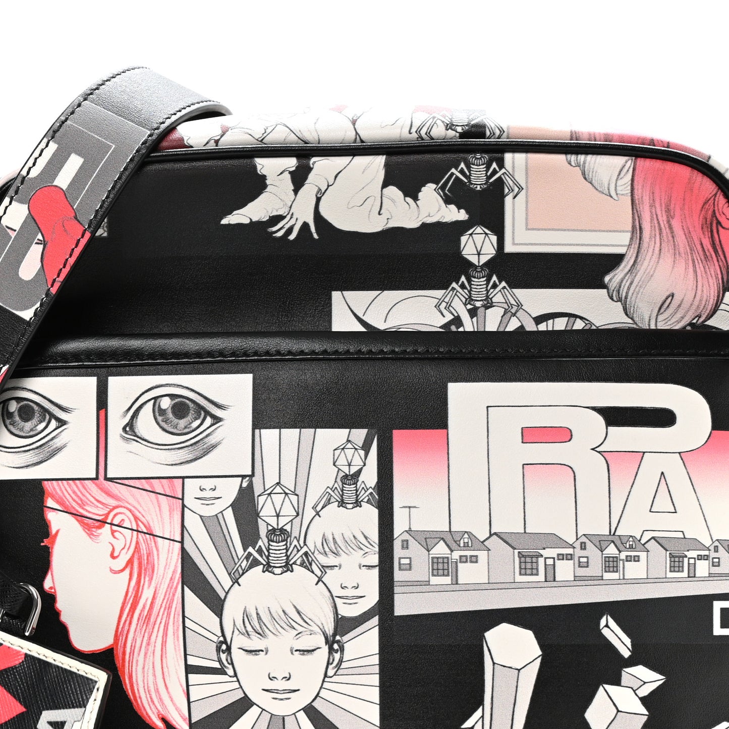 X JAMES JEAN Vitello DNA Flat Messenger Bag Black