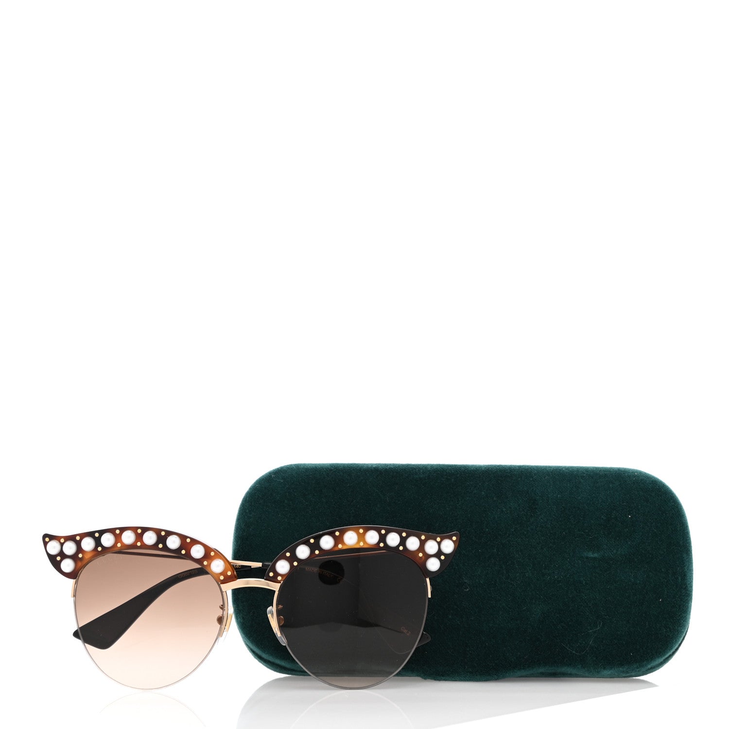 Gucci Pearl Cat Eye Sunglasses GG0212S Tortoise 8 of 8