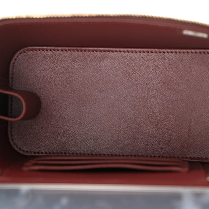 Chanel Lambskin Quilted Metal Small Top Handle Vanity Case With Chain Burgundy 5 of 11