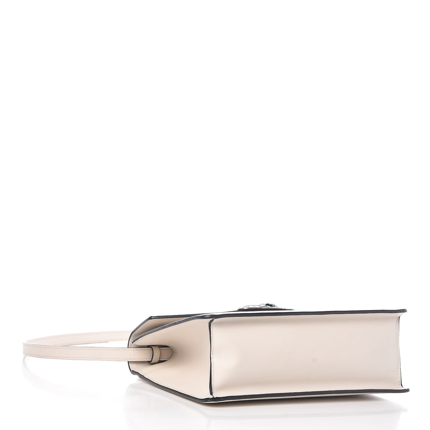 Calfskin Snakeskin Small Lilith Top Handle Bag White