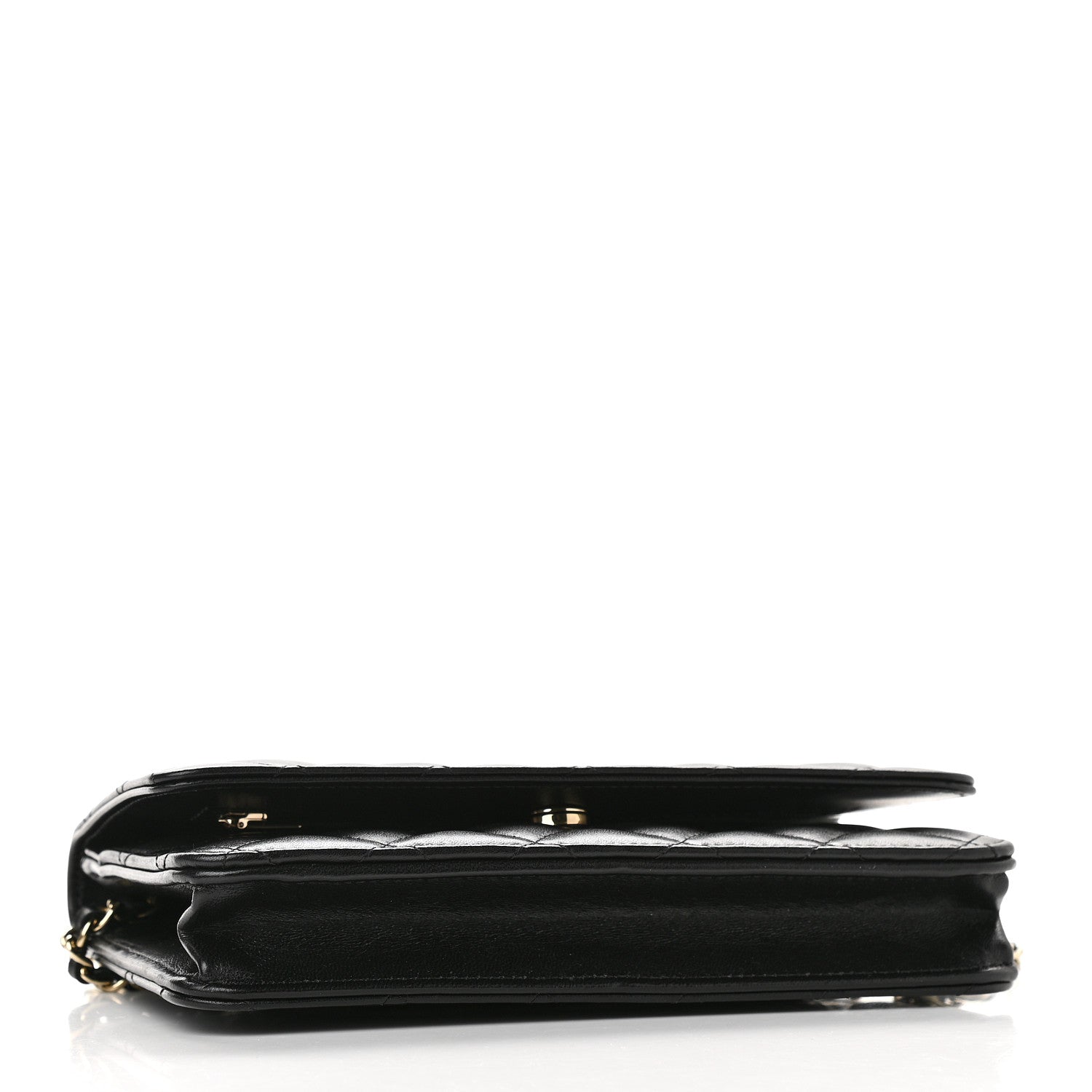 Chanel Lambskin Quilted Coco Bow Wallet On Chain WOC Black 4 of 9