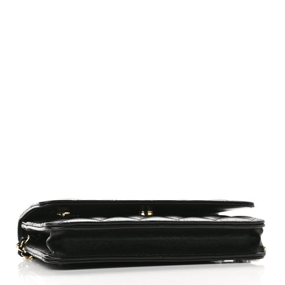Chanel Lambskin Quilted Coco Bow Wallet On Chain WOC Black 4 of 9