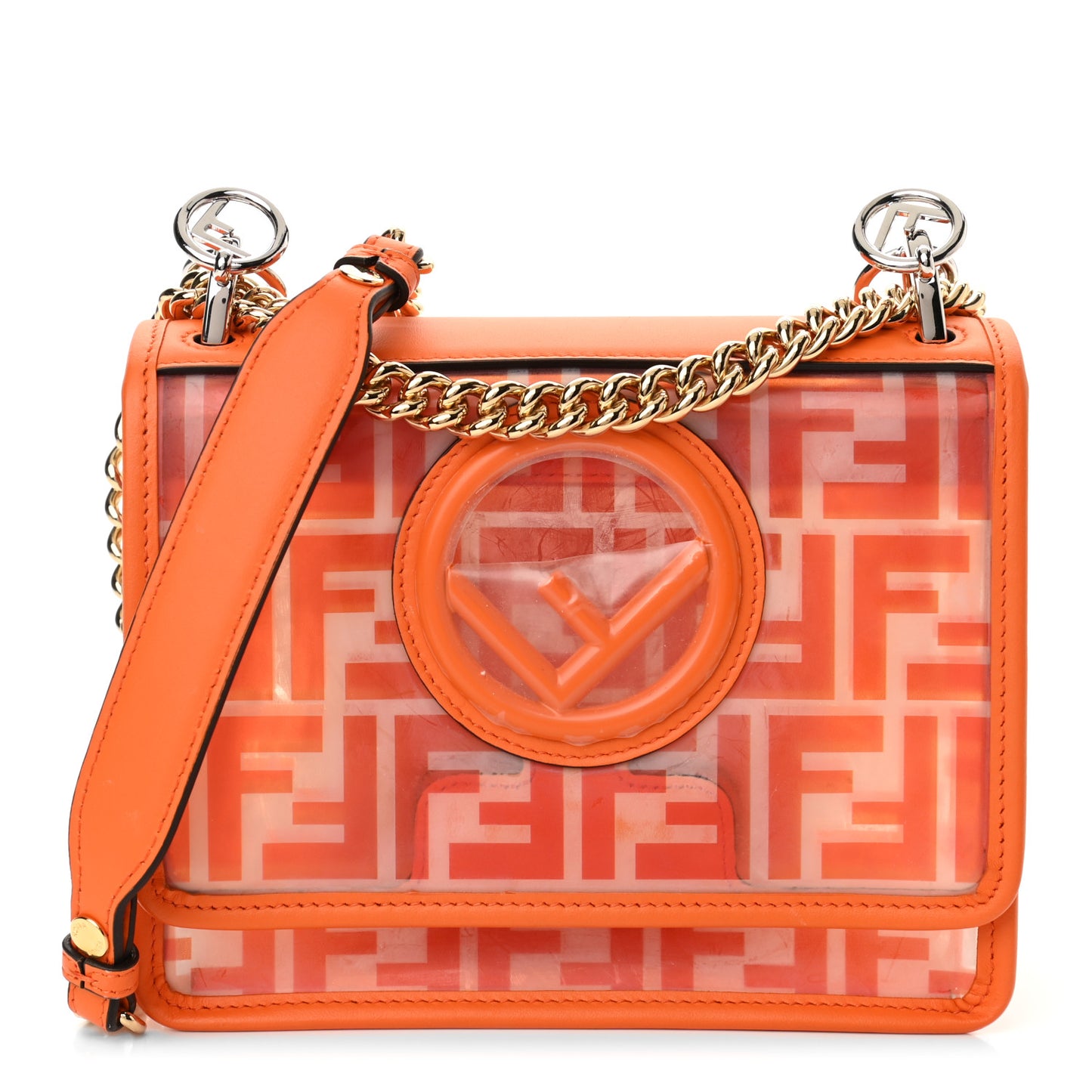 TPU FF Vitello Century F is Fendi Small Kan I Shoulder Bag Aranciata