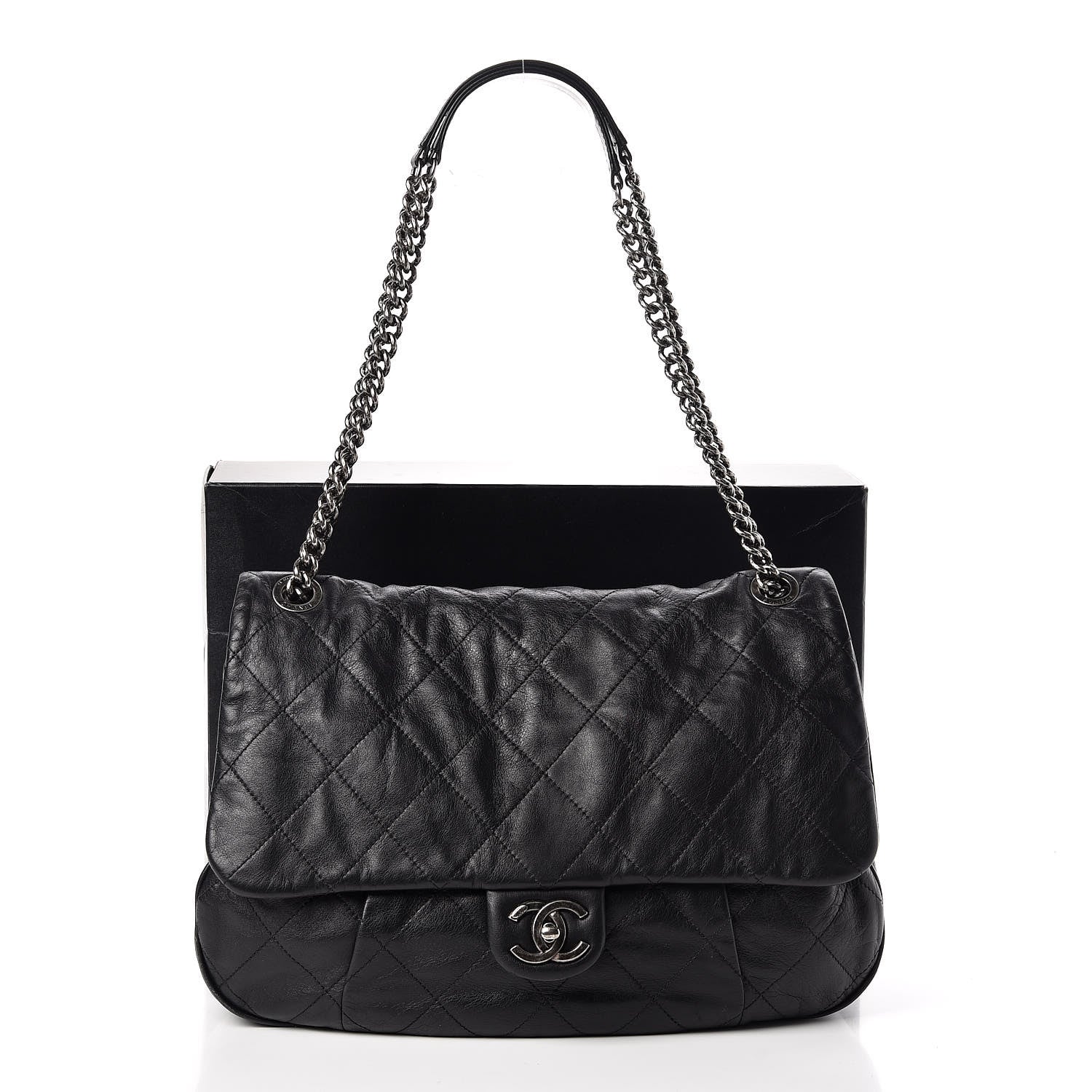 Chanel Calfskin Coco Pleats Flap Black 19 of 19