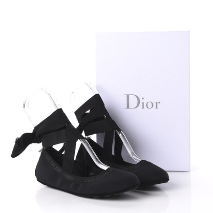 Christian Dior Micro Mesh Academy Lace-Up Ballerina Flats 36 Black 9 of 9