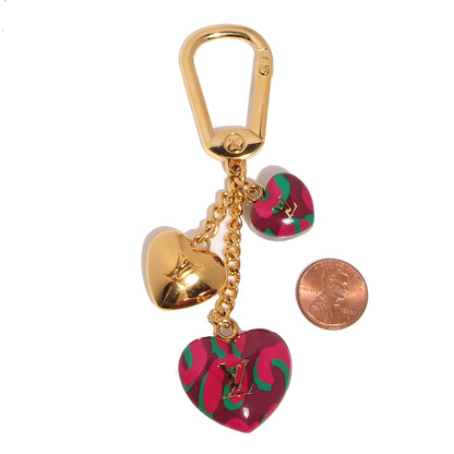 Louis Vuitton Leopard Heart Bag Charm Key Holder Rouge Fauviste 2 of 3