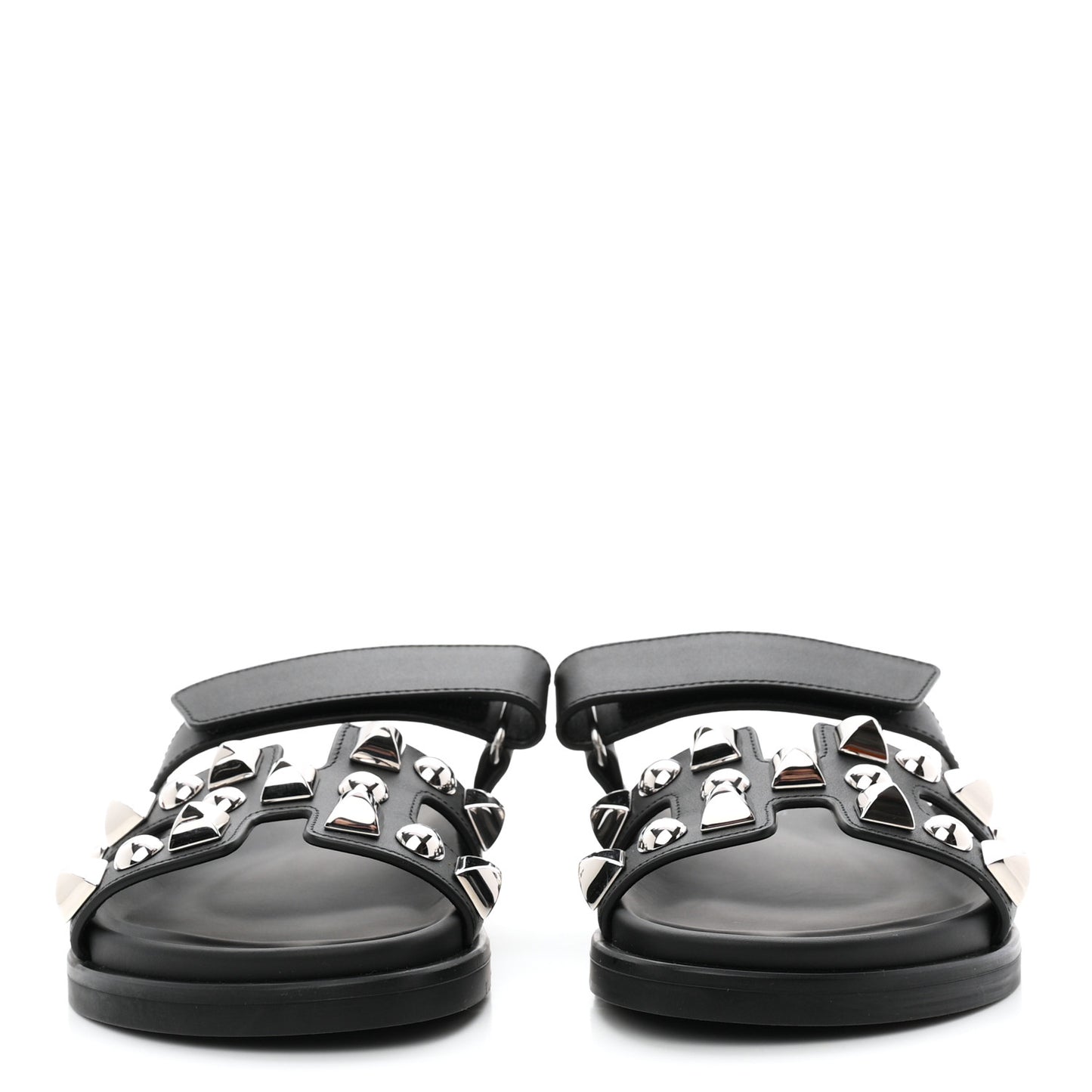 Calfskin Medor Studded Womens Chypre Sandals 36.5 Black