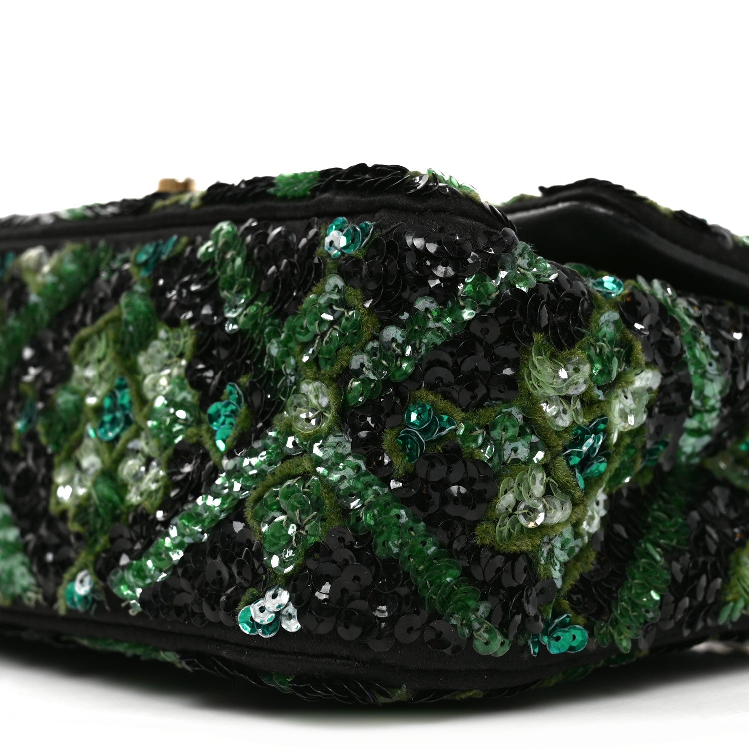 Chanel Sequin Mosaic Mini Rectangular Flap Green Black 10 of 12