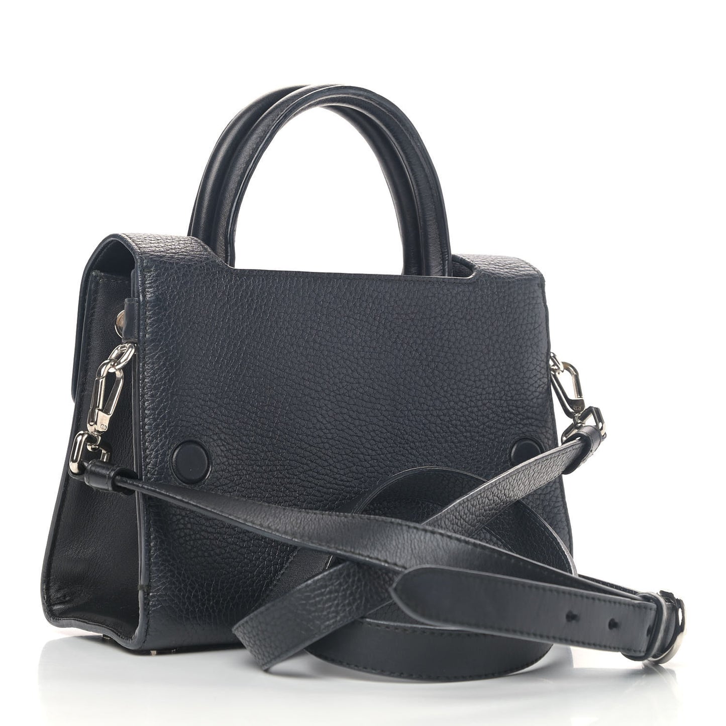 Grained Calfskin Mini Diorever Flap Black
