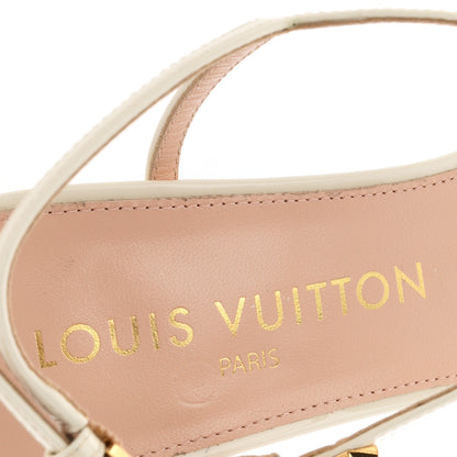 Louis Vuitton Patent Calfskin Blossom Sandals 37.5 White 8 of 9