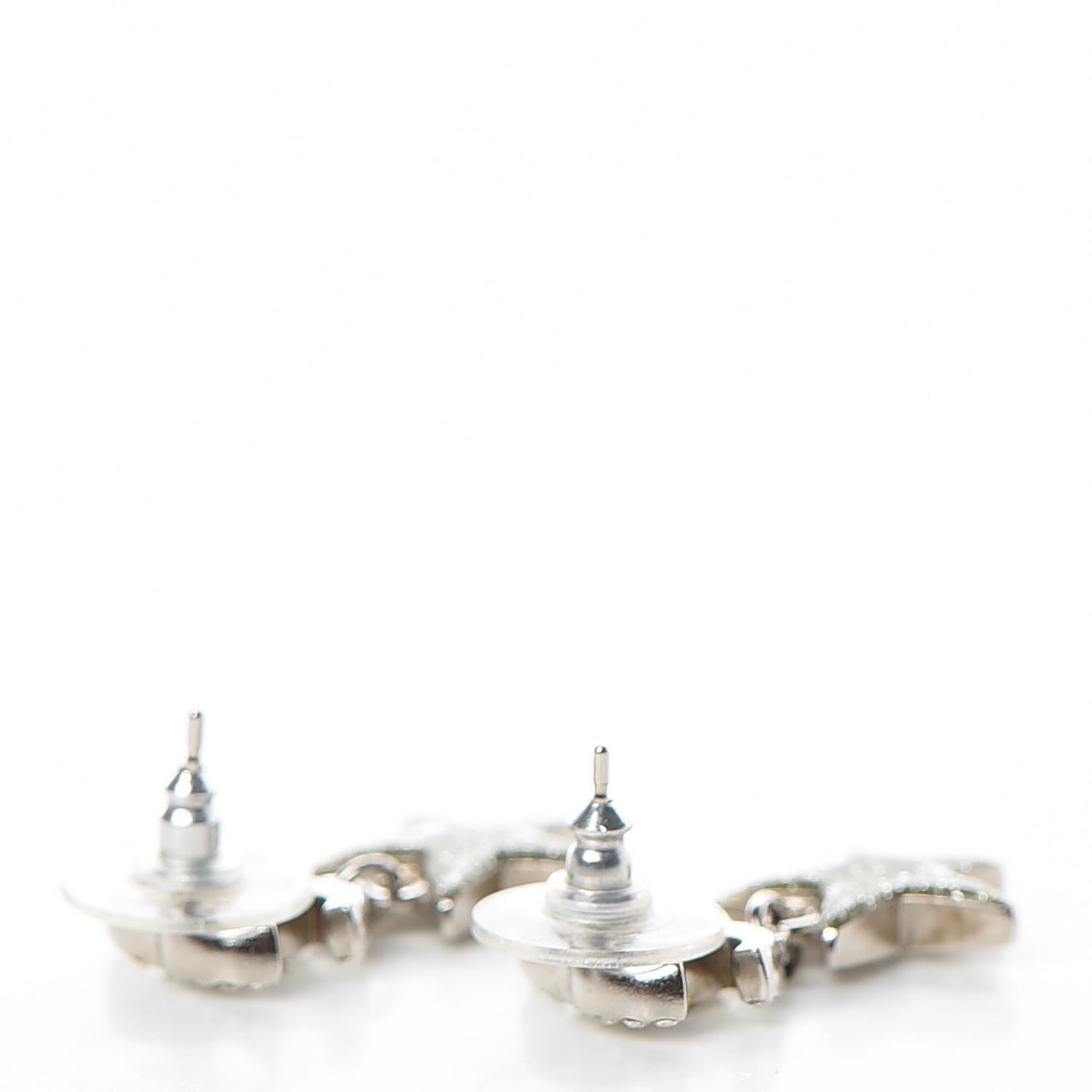 Crystal CC Star Drop Earrings Silver