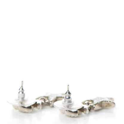 Chanel Crystal CC Star Drop Earrings Silver 3 of 4