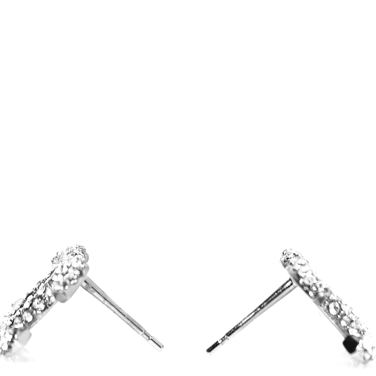 Crystal CC Treasure Chest Earrings Silver