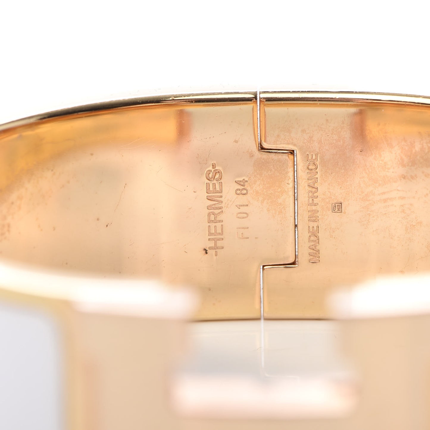 Enamel Wide Clic Clac H Bracelet GM White