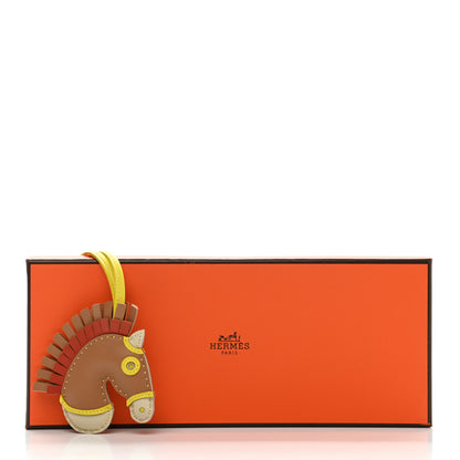 Hermes Milo Lambskin Geegee Savannah Bag Charm Chai Craie Lime 4 of 4
