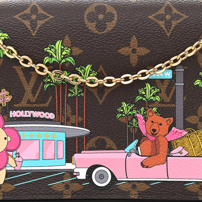 Louis Vuitton Monogram 2021 Christmas Animation Hollywood Pochette Felicie Chain Wallet Fuchsia 10 of 13
