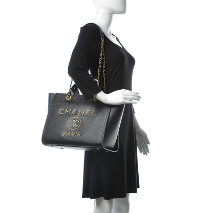 Chanel Caviar Small Studded Deauville Tote Black 2 of 11