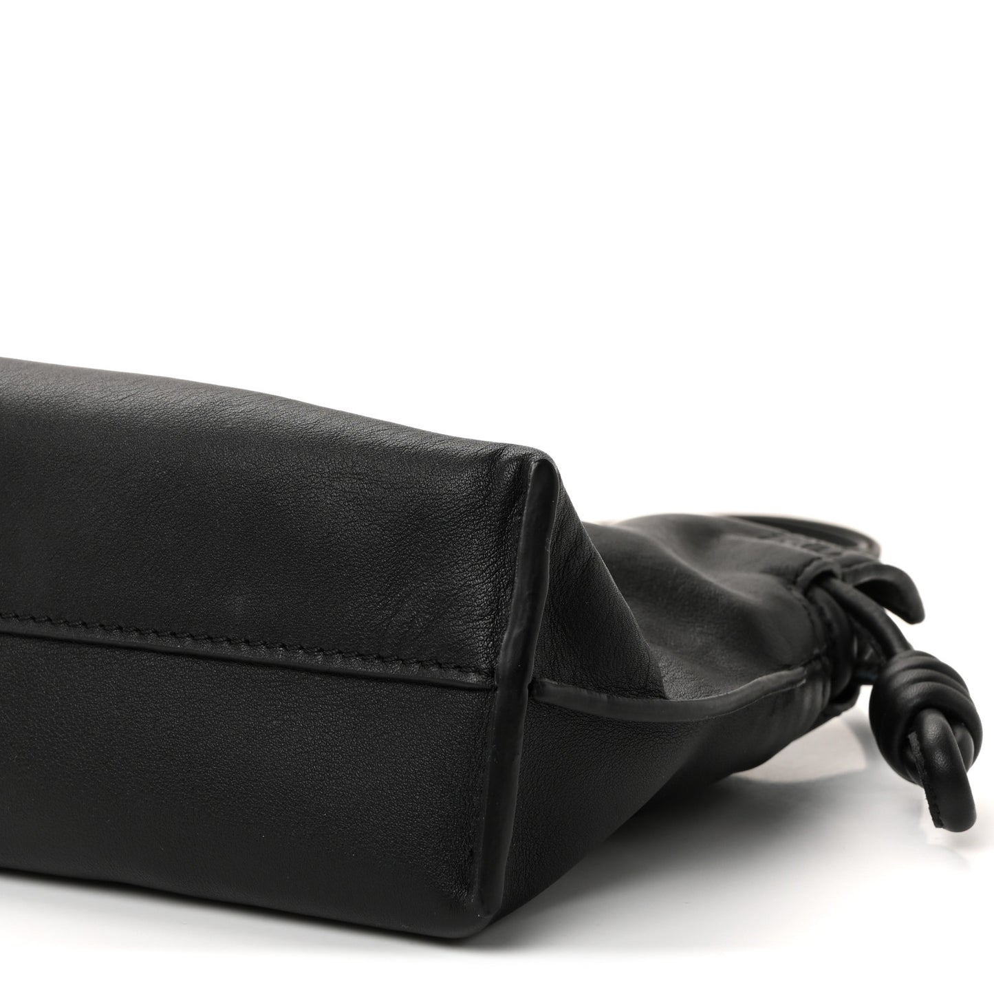 Calfskin Mini Flamenco Knot Clutch Black