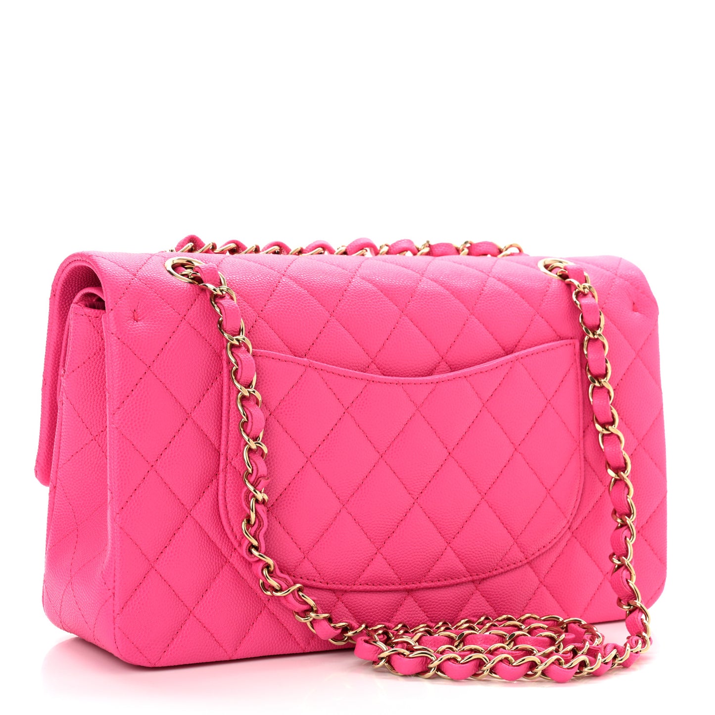 Caviar Quilted Medium Double Flap Rose