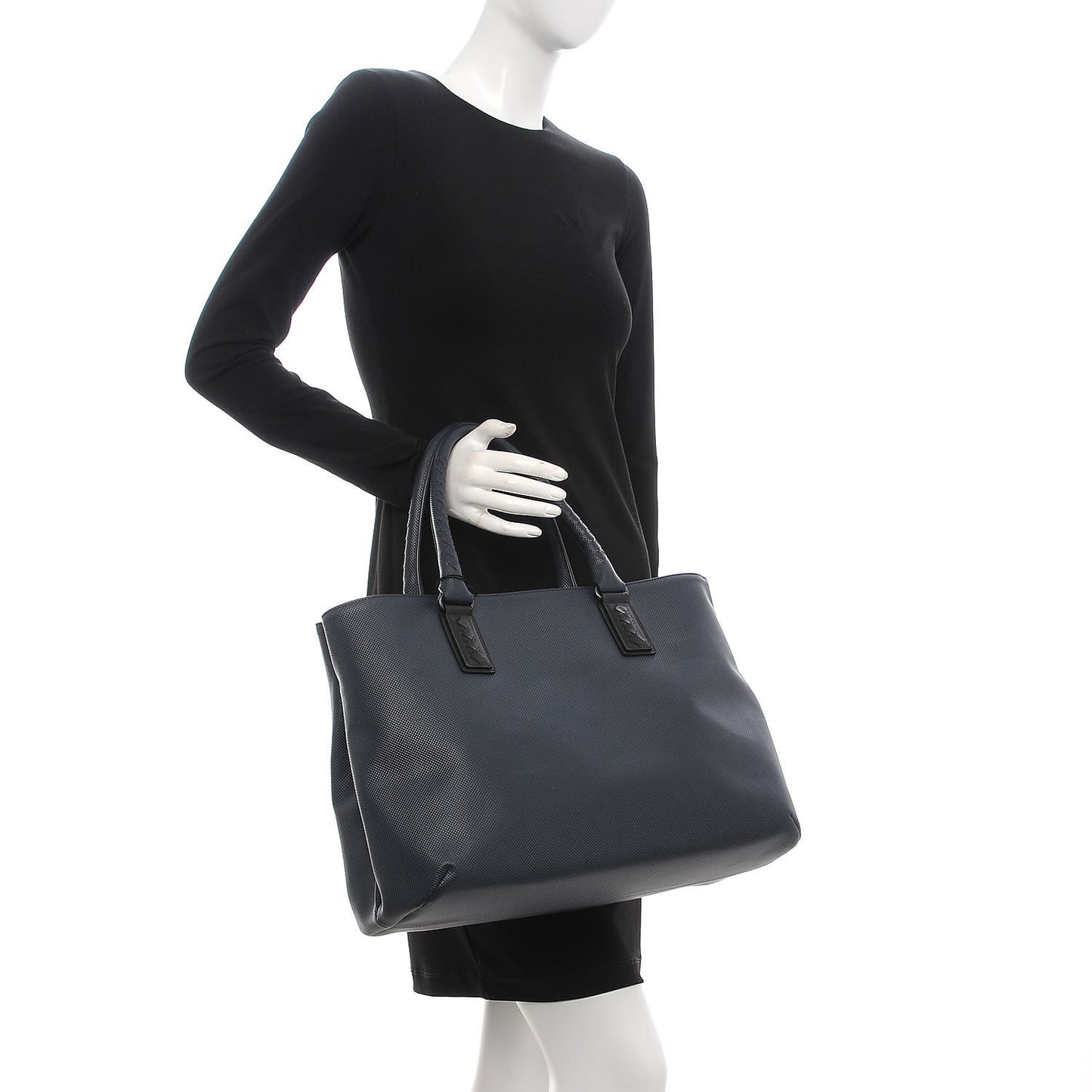 Rubberized Canvas Marcopolo Tote Dark Navy Nero