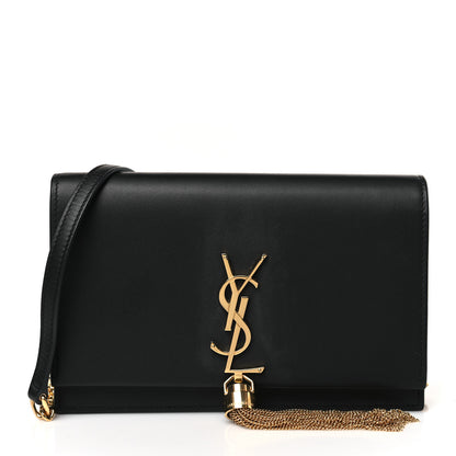 Saint Laurent Smooth Calfskin Medium Classic Monogram Kate Tassel Satchel Black 1 of 8
