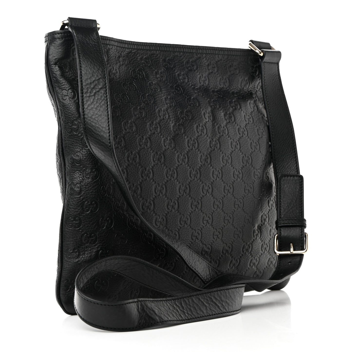 Guccissima Flat Messenger Bag Black