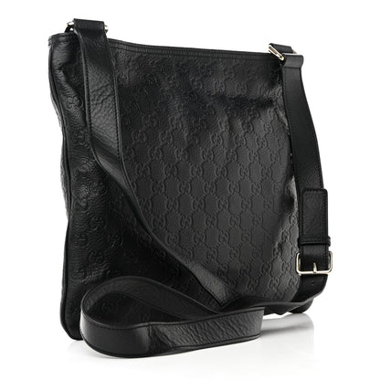 Gucci Guccissima Flat Messenger Bag Black 3 of 12