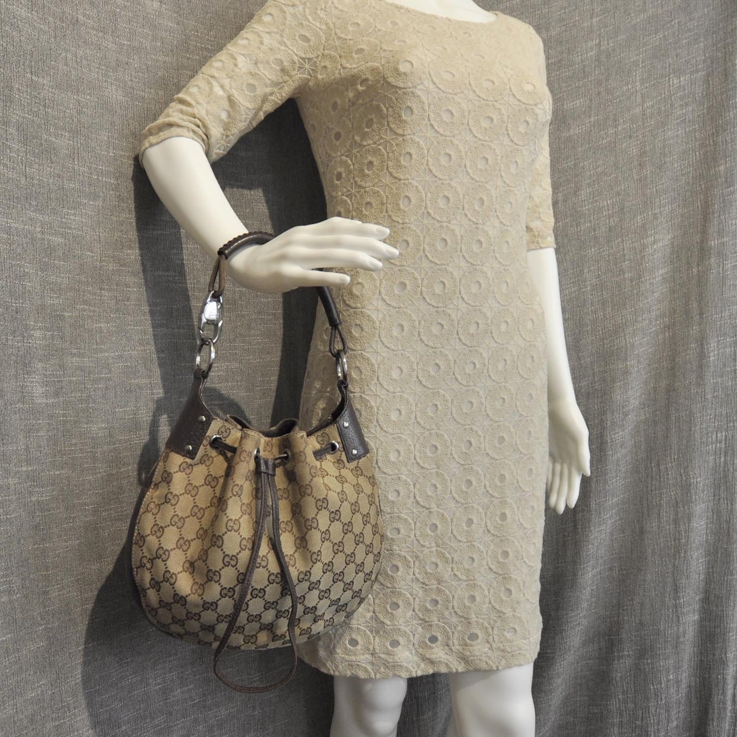 Monogram Drawstring Hobo Ebony