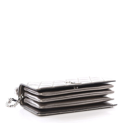 Saint Laurent Metallic Lambskin Diamond Quilted Monogram Angie Chain Bag Pimbo 3 of 11