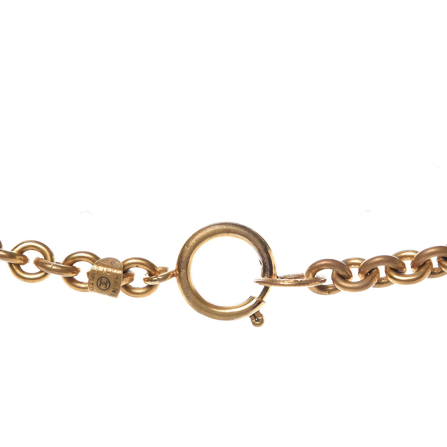 Resin Chain CC Pendant Necklace Gold