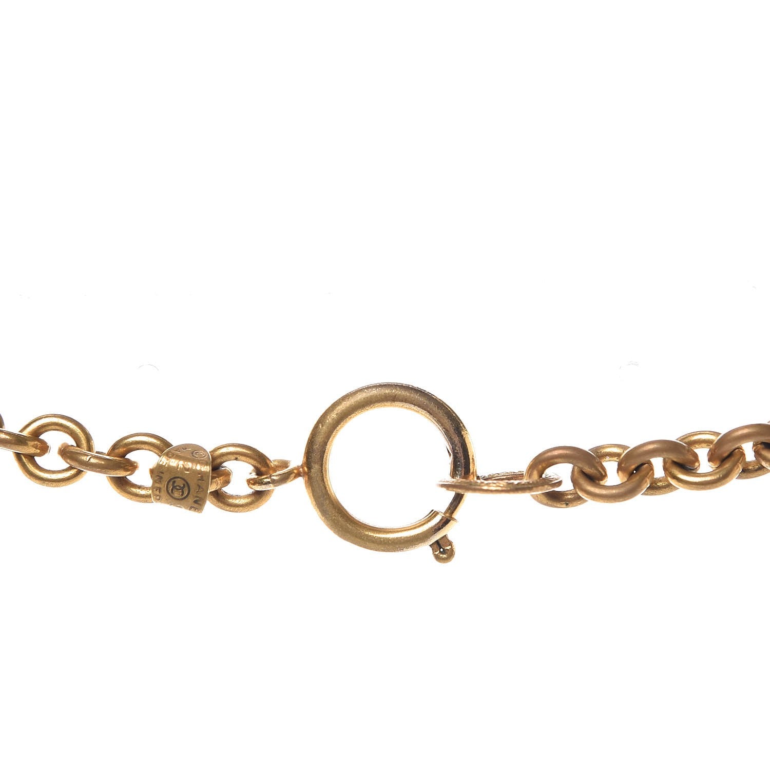 Chanel Resin Chain CC Pendant Necklace Gold 5 of 5