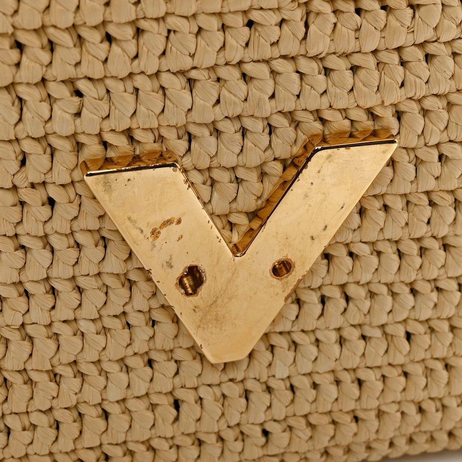 Louis Vuitton Madgascan Raffia Woven Twist Shoulder Bag MM Natural 10 of 10