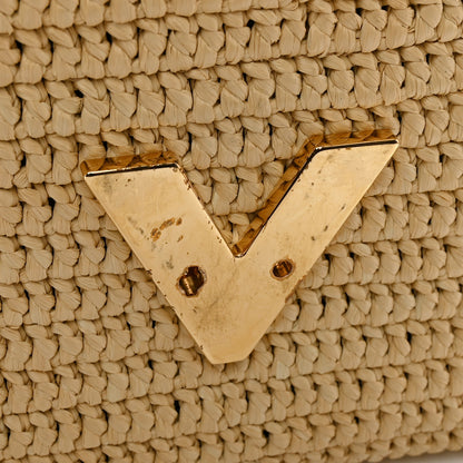Louis Vuitton Madgascan Raffia Woven Twist Shoulder Bag MM Natural 10 of 10